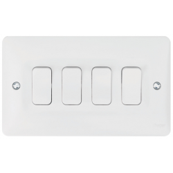 Hager WMPS42 Plate Switch 4G 2Way 10AX