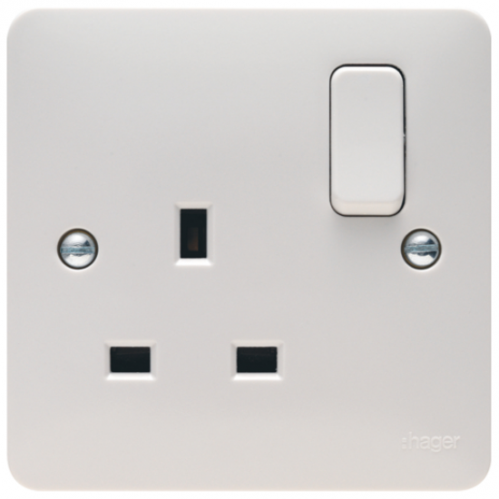 Hager WMSS81 Switched Socket DP 13A
