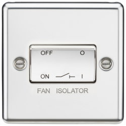 10AX 3 Pole Fan Isolator Switch - Rounded Edge Polished Chrome